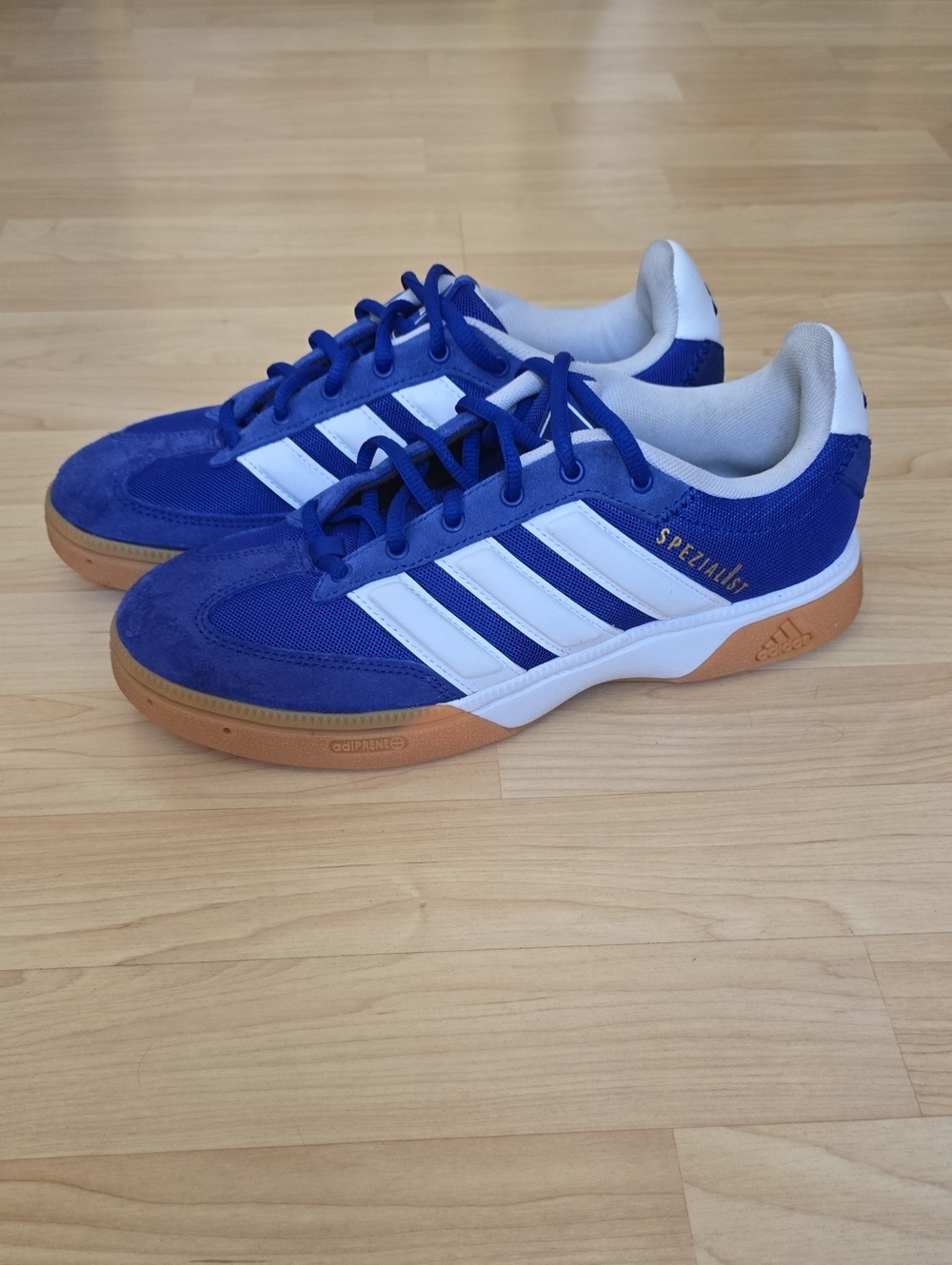 Adidas Men's Handball Spezialist Indoor Lucid Blue/White/Lucid Lemon Size 7.5
